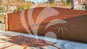 cancello in corten moderno