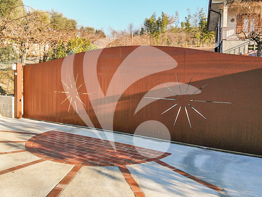 cancello in corten moderno