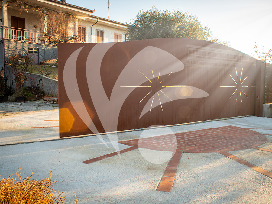 Cancello Design Lamiera Corten