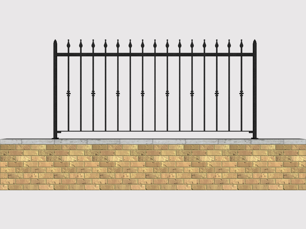 Recinzione standard in pannelli ad aste verticali in ferro zincato e verniciato